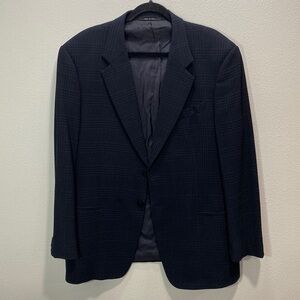 Armani Collezioni for Saks Fifth Avenue blazer jacket plaid grey